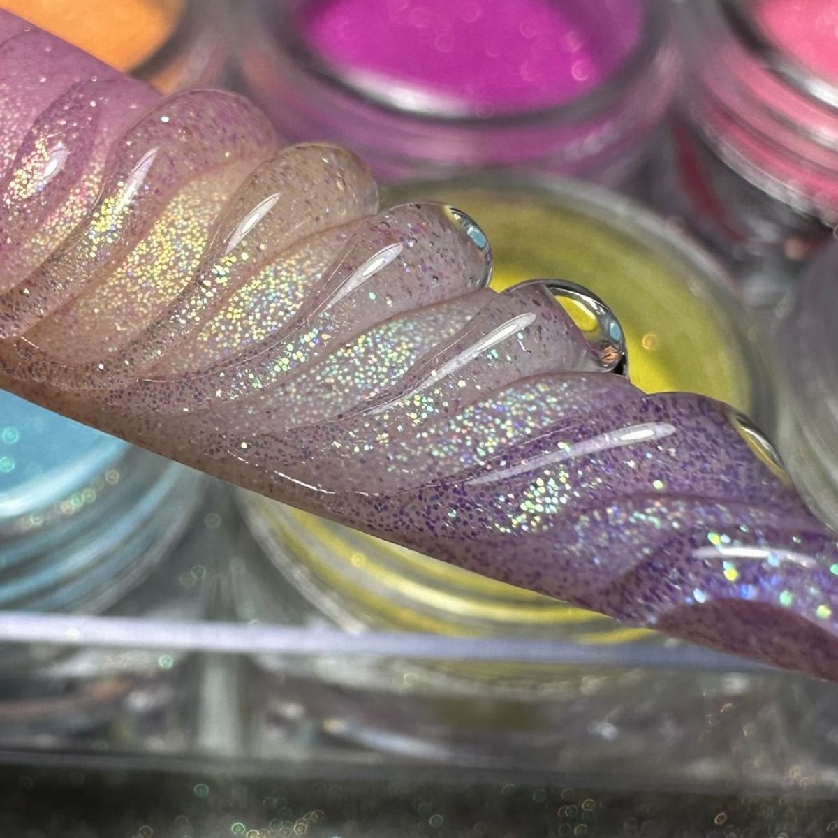 12 shades of Rainbow glitter 0,1 mm. 