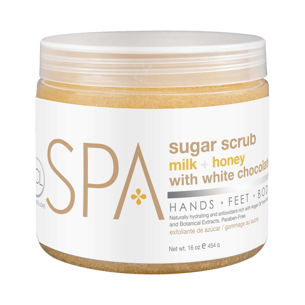 Sugar scrub milk and honey with white chocolate